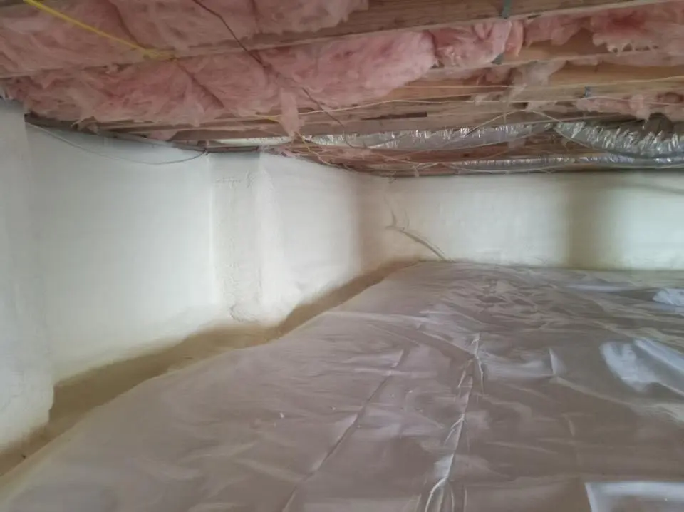Crawl space encapsulation with closed-cell spray foam for Storm Damage Roof Repair in Tavares